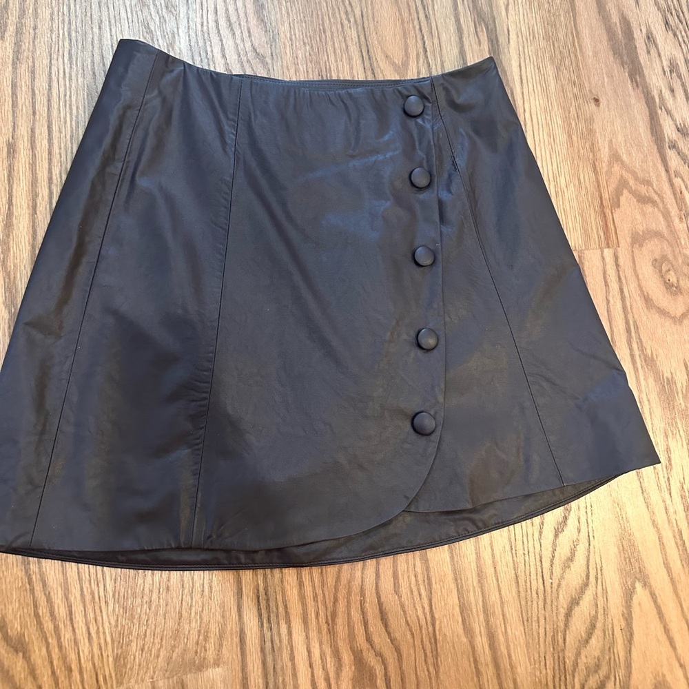 NWT Zara faux leather skirt chocolate brown medium